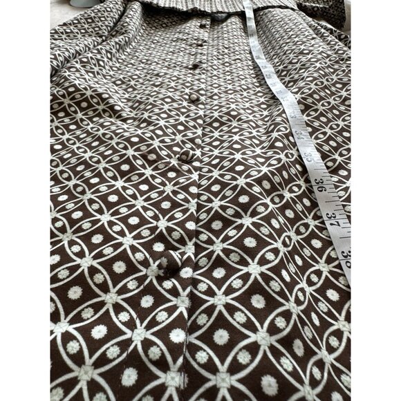 Hill House NWT The Carolina Shirt Dress Chocolate Circular Lattuce XL Midi - Picture 9 of 10